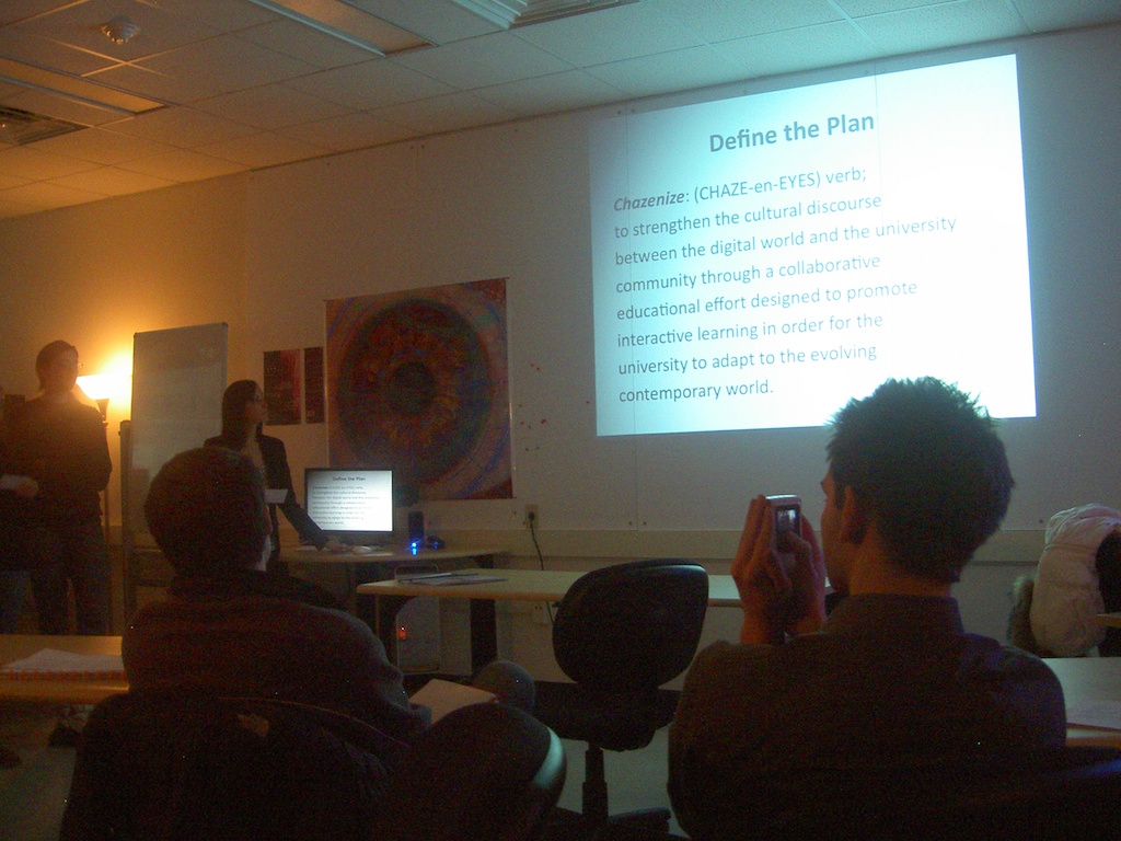 Image of students in media studio.